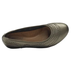 Rockport Judson Metallic Perforated Leather Wedge Pump -Fashion Shoe Store rocjudsonpp11b