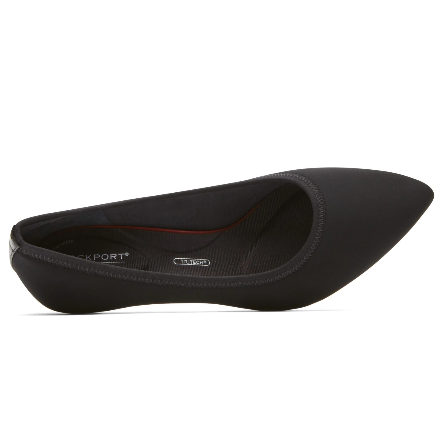 Rockport Total Motion Kaiya Black Elastic Kitten Heel Pointed Toe Dress Pump 4 Rockport Total Motion Kaiya Black Elastic Kitten Heel Pointed Toe Dress Pump - Image 4