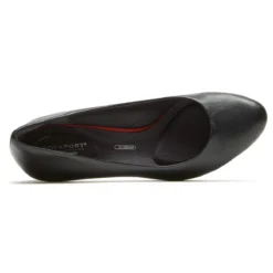 Rockport Total Motion Leah Black Leather Dress Pump -Fashion Shoe Store rocleah01b