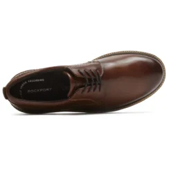 Rockport Marshall Dark Brown Leather Plain Toe Oxford Dress Shoe -Fashion Shoe Store rocmarshall06d