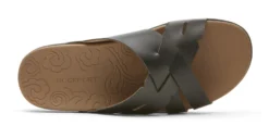 Rockport Ridge Woven Black Leather Slide Sandal -Fashion Shoe Store rocridge01b scaled