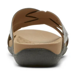 Rockport Ridge Woven Black Leather Slide Sandal -Fashion Shoe Store rocridge01c