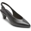 Rockport Saleya Black Leather Dress Slingback Pump