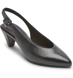 Rockport Saleya Black Leather Dress Slingback Pump