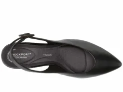 Rockport Saleya Black Leather Dress Slingback Pump -Fashion Shoe Store rocsaleyas01f