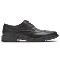 Rockport Tanner Wingtip Black Leather Lace-Up Oxford Dress Shoe -Fashion Shoe Store roctannerwt01c scaled