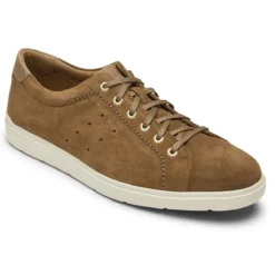 Rockport Total Motion Lite Tan Suede Lace-Up Sneaker