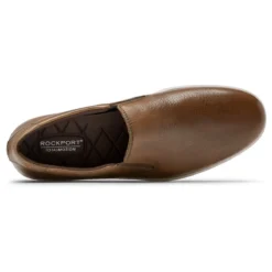Rockport Total Motion Lite Cognac Brown Leather Slip-On Sneaker -Fashion Shoe Store roctmliteso06b
