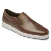 Rockport Total Motion Lite Cognac Brown Leather Slip-On Sneaker