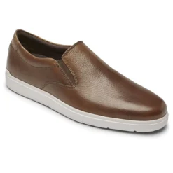 Rockport Total Motion Lite Cognac Brown Leather Slip-On Sneaker