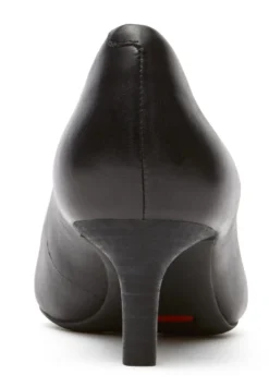 Rockport Total Motion Kalila Black Leather Kitten Heel Pointy Toe Dress Pump -Fashion Shoe Store rocv7839601c
