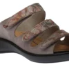 Ibiza 106 Grey Floral Print Perforated Slide Sandal