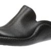 Monaco 202G Black Leather Slipper