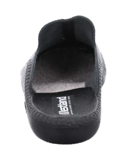 Monaco 202G Black Leather Slipper -Fashion Shoe Store rom20602 96100c