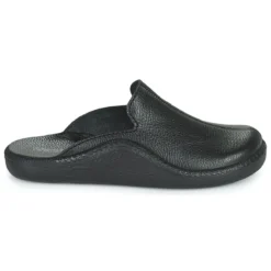 Monaco 202G Black Leather Slipper -Fashion Shoe Store rom20602 96100e