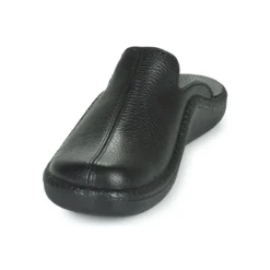 Monaco 202G Black Leather Slipper -Fashion Shoe Store rom20602 96100f