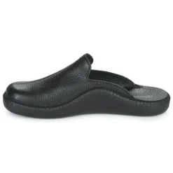 Monaco 202G Black Leather Slipper -Fashion Shoe Store rom20602 96100g