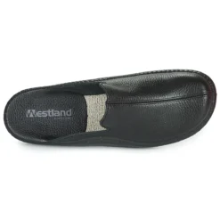 Monaco 202G Black Leather Slipper -Fashion Shoe Store rom20602 96100i