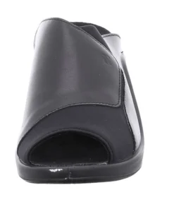 Mokassetta 244 Black Leather Slide Heel Sandal -Fashion Shoe Store rom27044 35100b