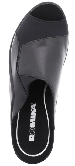 Mokassetta 244 Black Leather Slide Heel Sandal -Fashion Shoe Store rom27044 35100c