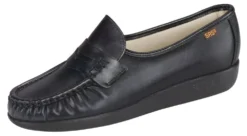 Classic Black Leather Slip-On Loafer -Fashion Shoe Store sasclassic01c