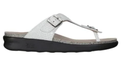 Sanibel White Snake Thong Sandal -Fashion Shoe Store sassanibel09a