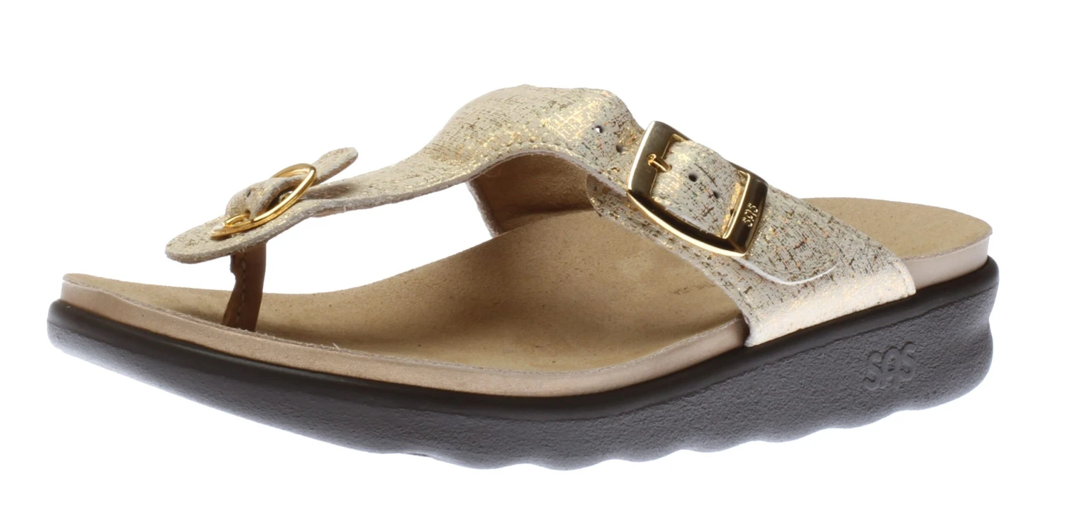 Sanibel Shiny Gold Thong Sandal 1 Sanibel Shiny Gold Thong Sandal