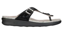 Sanibel Black Snake Thong Sandal -Fashion Shoe Store sassanibel31a