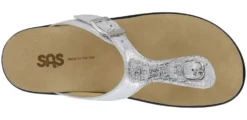 Sanibel Shiny Silver Thong Sandal -Fashion Shoe Store sassanibel35b