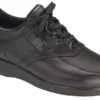 Time Out Black Leather Walking Shoe