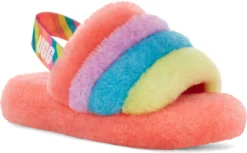 UGG Kids Fluff Yeah Slide -Fashion Shoe Store ugg childrens kids fluff yeah slide peach bliss multi 1124925k pbmt 20682.1647038453